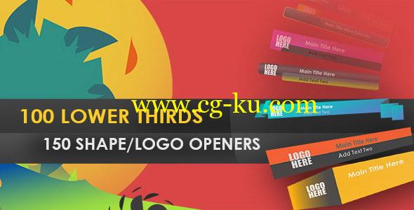 AE模板：多种现代时尚MG炫彩标题字幕条动画 LowerThird Shape Opener的图片1