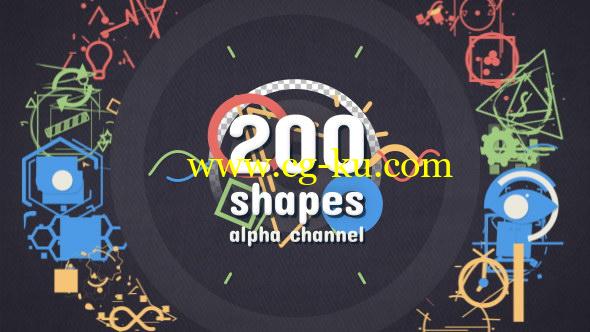 视频素材：213个创意MG卡通动漫动画图形元素包高清素材 Shape Elements Pack的图片1