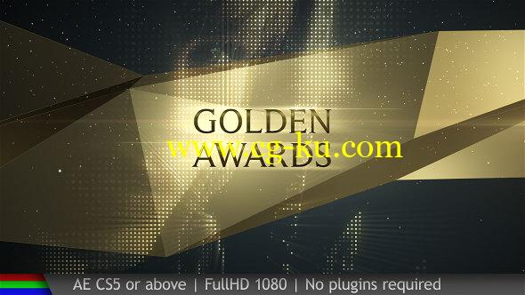 AE模板：大气奢华金色背景活动晚会颁奖典礼栏目包装 Awards Golden Show的图片1