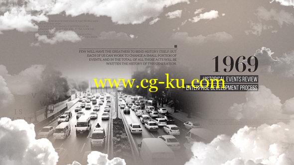 AE模板：云层遮罩公司企业发展历程图文展示 Seas Of Clouds History Opener的图片1