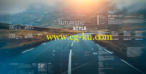 AE模板：未来高科技元素幻灯片切换效果 Futuristic Parallax Slideshow的图片1