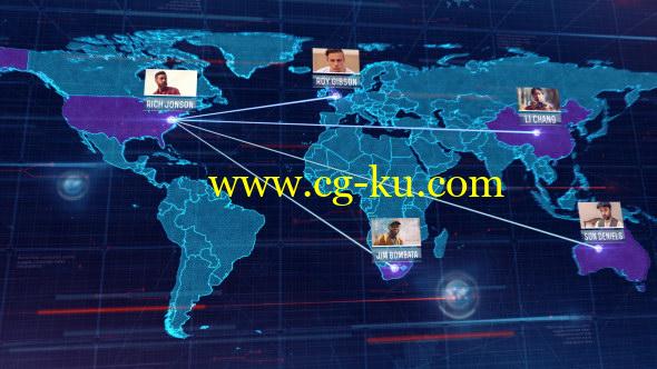 AE模板：科技感世界地图动画展示 World Map的图片1