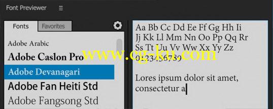 AE插件：字体效果快速预览管理工具  Aescrips Font Previewer v1.0 Win的图片1