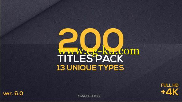 AE模板：200种文字标题字幕条排版动画 200 Titles Pack的图片1