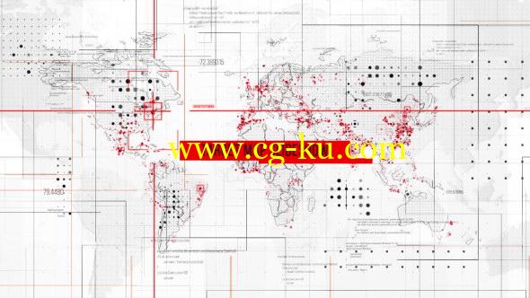 AE模板：科技感世界地图定点图文弹窗展示 Target Map Slideshow的图片1