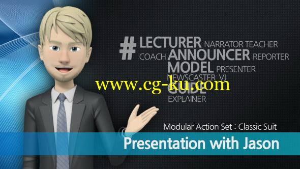 AE模板：三维卡通商务人物介绍解说动画 Presentation With Jason: Classic Suit的图片1