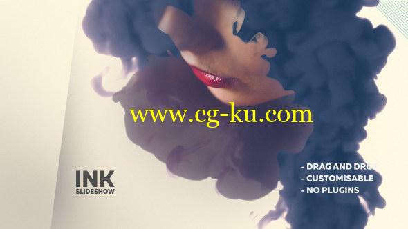 AE模板：中国风水墨扩散遮罩图文展示动画 Ink Promo Slideshow的图片1