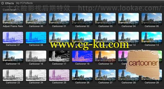 FCPX插件：30种油画素描艺术风格特效 FCPeffects – Cartooner的图片1