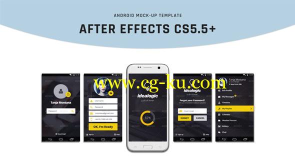 AE模板：安卓手机界面展示宣传 Android Mock-Up的图片1