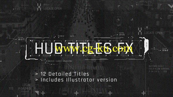 AE模板：科技感文字标题动画 HUD Titles FX的图片1