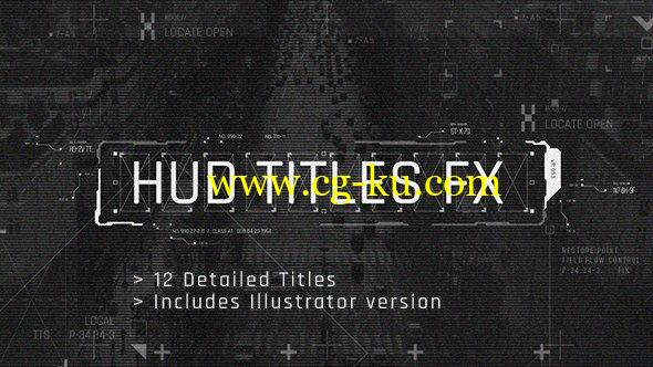 AE模板：科技感文字标题动画 HUD Titles FX的图片1