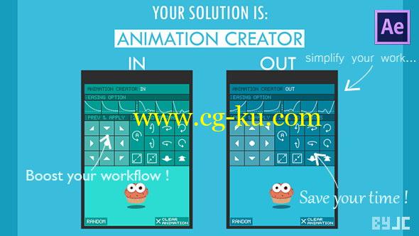 AE脚本：图层对象缓入缓出MG弹性动作预设工具 Animation Creator – Infinite Possibilities of Anim的图片1