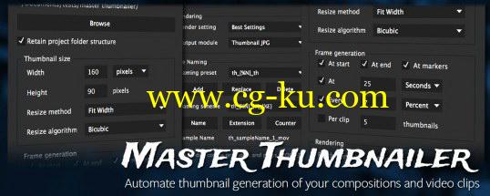 AE脚本：视频合成缩略图生成工具 Aescripts CI Master Thumbnailer v1.0.5 + 使用教程的图片1