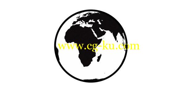 视频素材：迷你黑白地球宣传动画 Minimal World Globe的图片1