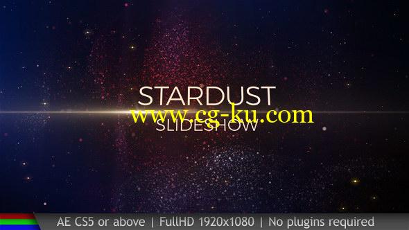AE模板：唯美漂亮粒子汇聚图片文字开场片头 Slideshow Stardust的图片1
