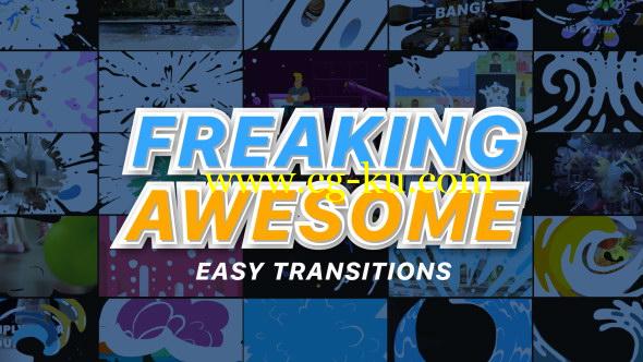 AE模板：25种手绘流体溶解MG图形转场动画 Freaking Awesome Transitions的图片1