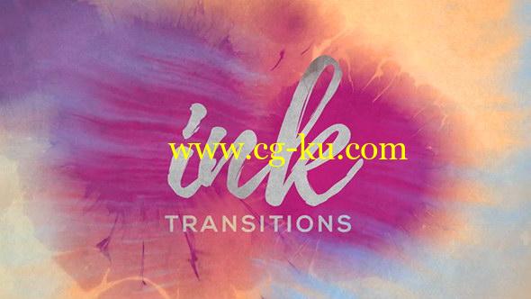 AE模板：14种中国风水墨溶解晕开切换转场效果包 Ink Transitions的图片1