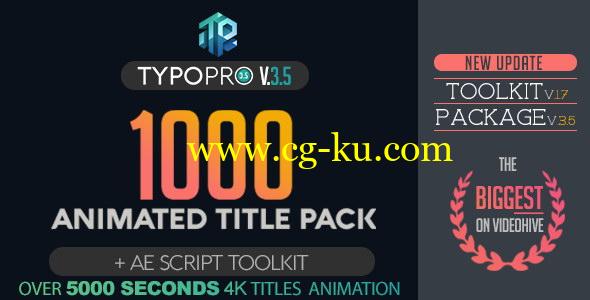 AE脚本+模板：1000个创意文字排版动画工具包 Typopro Typography Pack 3.5的图片1