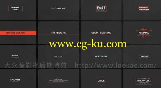 AE模板：100种迷你文字标题排版动画 100 Ultra Minimal Titles的图片1