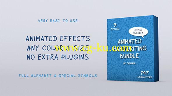 AE模板：手写英文字母动画包 Animated Handwriting Bundle的图片1
