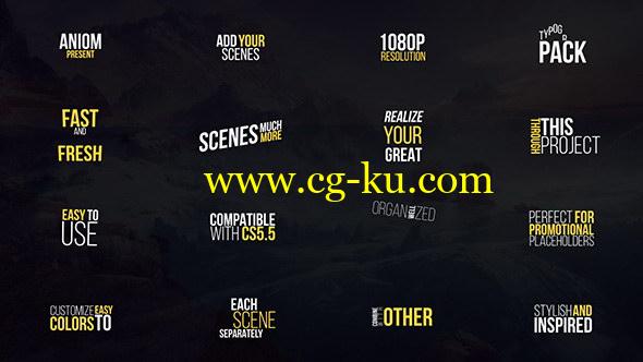 AE模板：30个简洁文字排版动画 Fresh Typography的图片1