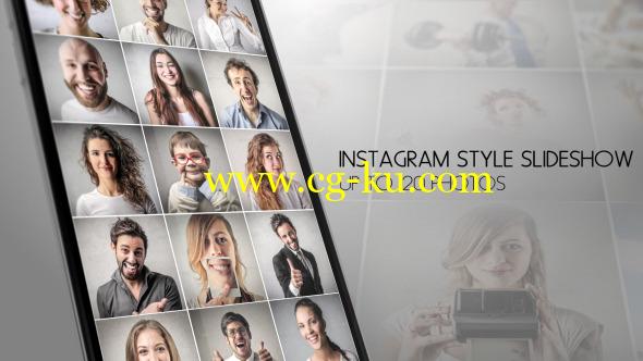 AE模版：多画面瀑布流照片墙视觉效果 Instagram Slideshow的图片1