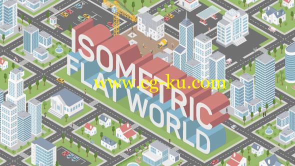AE模板：三维城市建筑地图场景MG动画元素包 Isometric Map Builder的图片1