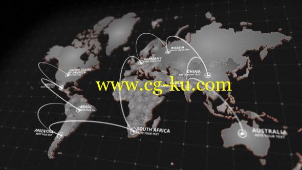 AE模板：三维世界地图定点连线动画包 World Map Kit的图片1