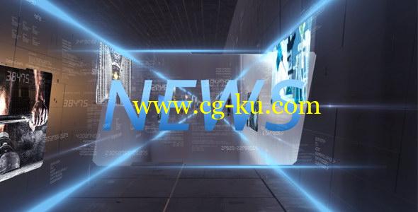 AE模板：科技感电视广播新闻片头 News Open的图片1