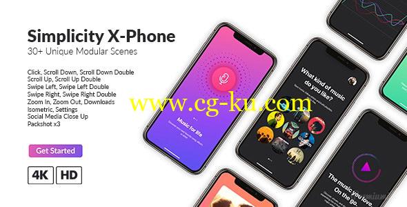 AE模板：手机界面点击APP应用程序宣传展示动画 Simplicity X-Phone Promo的图片1