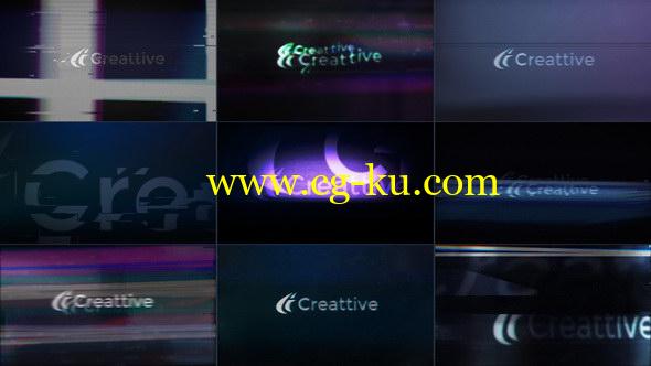AE模板：变形扭曲信号干扰LOGO标志片头 Quick Logo Sting Pack 08: Glitch & Distortion的图片1
