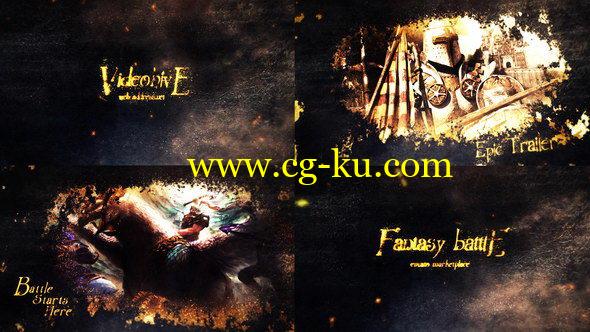 AE模板：震撼史诗黑暗东躲战争片头 Fantasy Epic Battle Intro的图片1