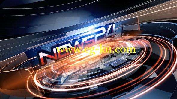 AE模板：《新闻24小时》电视新闻节目栏目三维包装片头 News 24 Package的图片1