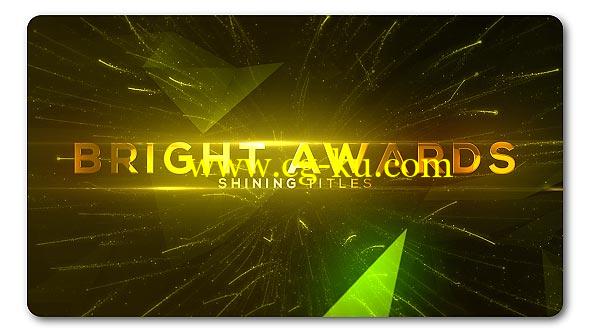 AE模板：漂亮抽象粒子光束文字标题展示 Bright and Shine Awards Titles的图片1