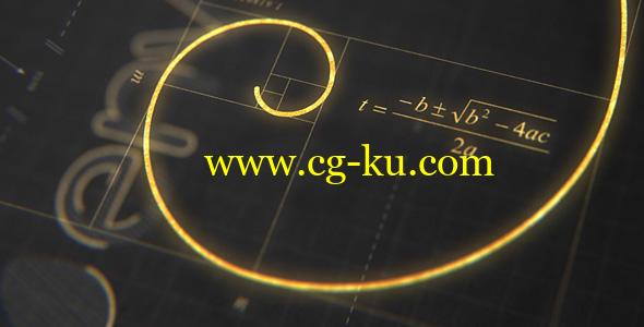 AE模板：金色数学几何公式LOGO片头展示 Golden Ratio Logo的图片1