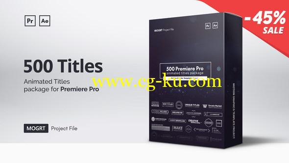AE模板+Premiere预设：400个文字标题字幕排版动画 Mogrt Titles – 300 Animated Titles的图片1
