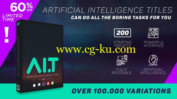 AE脚本：人工智能便捷式文字标题字幕条排版时尚设计动画Artificial Intelligence Titles+使用教程的图片1