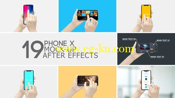 AE模板：iPhone X智能手机点击滑动APP介绍展示动画 Smartphone Display App Promo的图片1