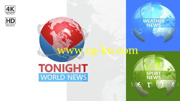 AE模板：电视新闻栏目包装动画 Tonight World News的图片1