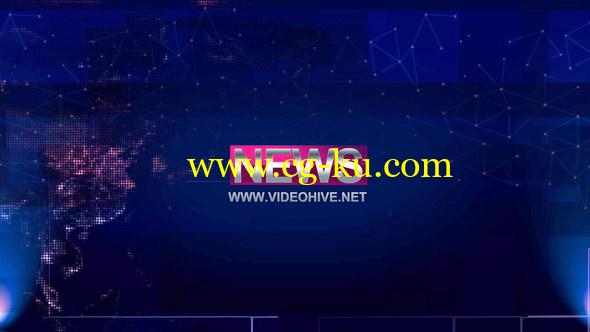 AE模板：科技感新闻栏目包装片头 News Intro的图片1