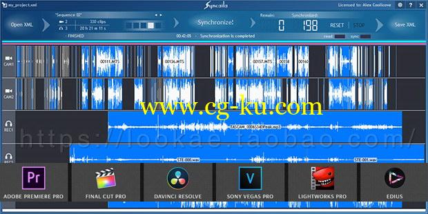 多机位自动对视频音频同步工具 Syncaila 1.3.2 Win 中文破解版（吾爱破解）的图片1