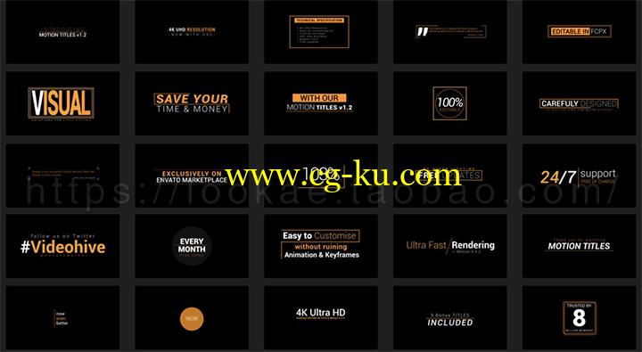 FCPX插件：25种文字标题动画 Motion Titles 4k V1.2的图片1
