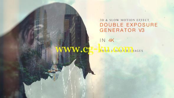 AE模板-画面多重曝光叠加图文展示效果生成工具包Double Exposure Generator V3的图片1
