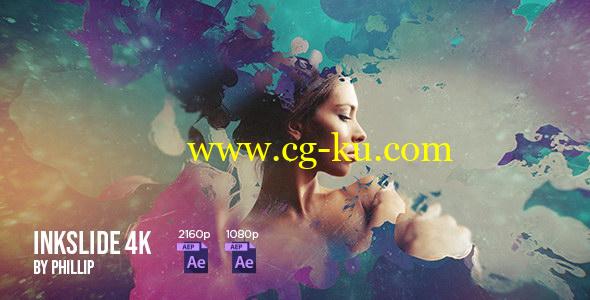 AE模板：水墨溶解幻灯片动画效果展示 Inkslide 4K的图片1