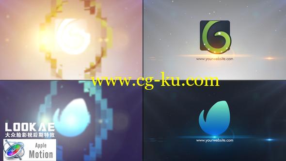Apple Motion模板：简洁明亮光效LOGO标志片头 Simple Logo Animation的图片1