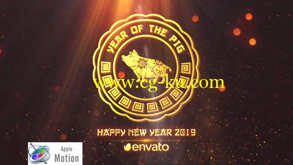 Apple Motion模板：2019新春猪年LOGO片头 Chinese New Year 2019的图片1