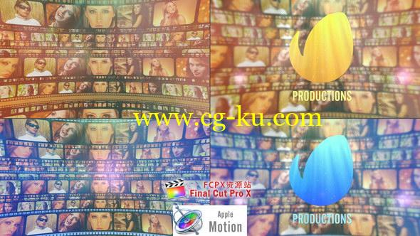 Apple Motion模板：电影胶片风格LOGO片头 Film Strip Cinematic Logo的图片1