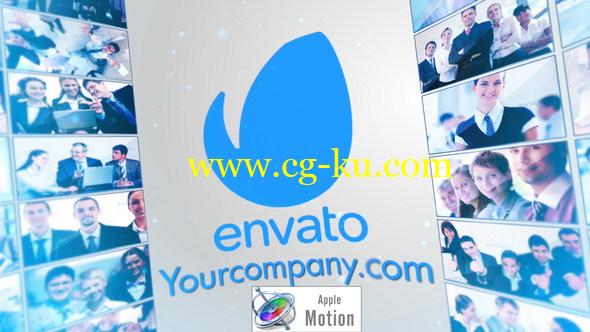 Apple Motion模板：环形多画面照片墙LOGO片头 Corporate Multi Video LCD Screens的图片1