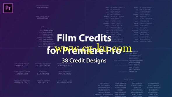 Pr模板预设：电影片尾演员职工剧务谢幕滚动文字 Film Credits Kit的图片1