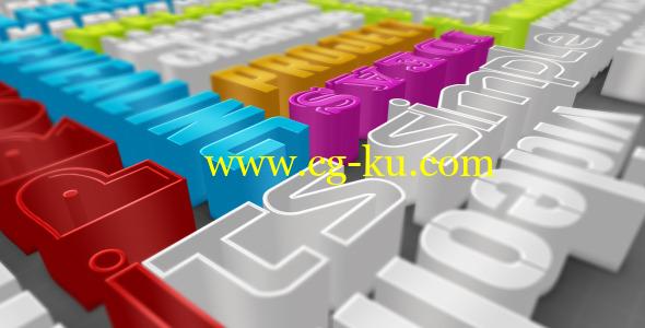 AE模板：三维立体彩色文字排版动画 Colorful 3d Typography的图片1